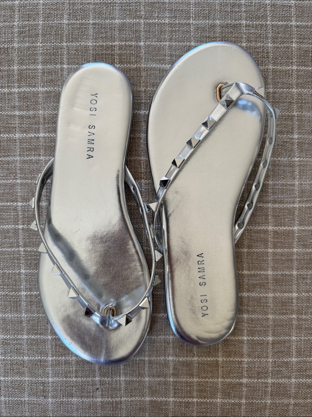Yosi Samra Silver Rivington Stud Flip Flop